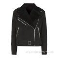 Women's Leather Jacket with Pure Lamb Fur